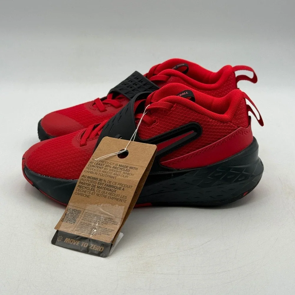 Nike Team Hustle D 12 Shoes Kids Size 13C Red Black Basketball HF6280 602